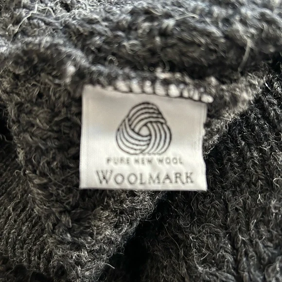 Dark Gray Blarney Woollen Mills Pure New Wool Cardigan Sweater Large - Picture 8 of 12